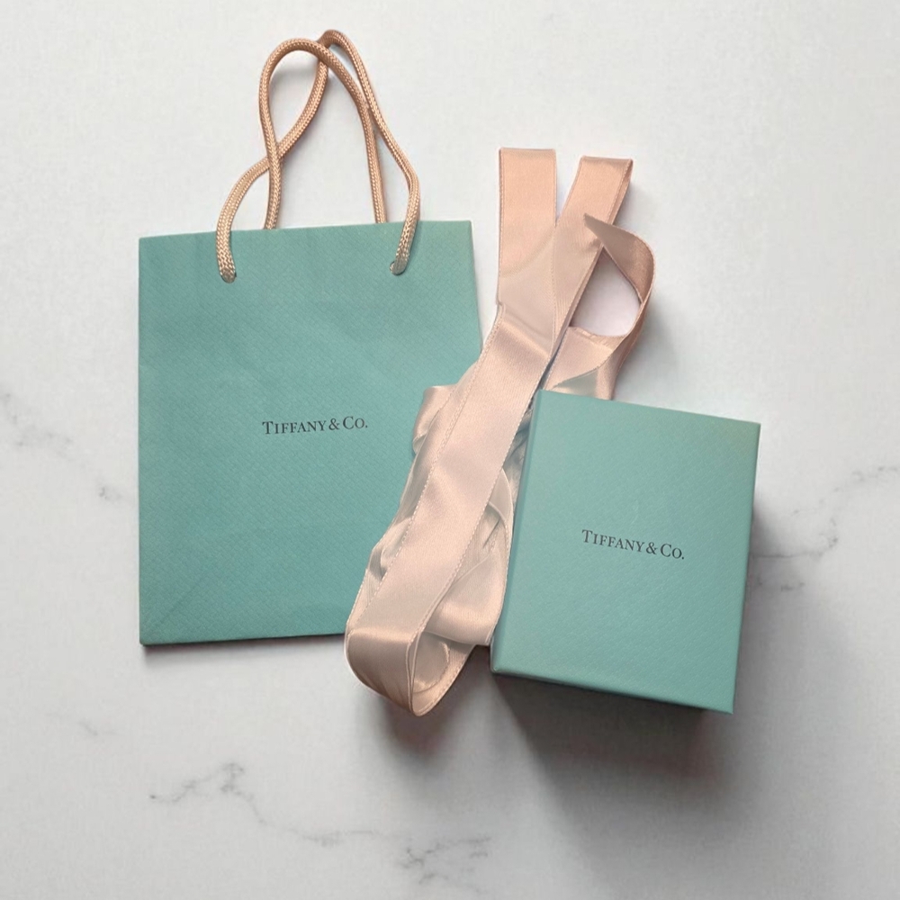 Tiffany & Co. Aqua Gift Bag and Box with Ribbon